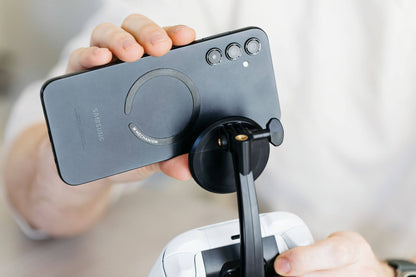 A gamer attaches a phone to their Xbox controller using a Mechanism controller mount and Phone Mount.