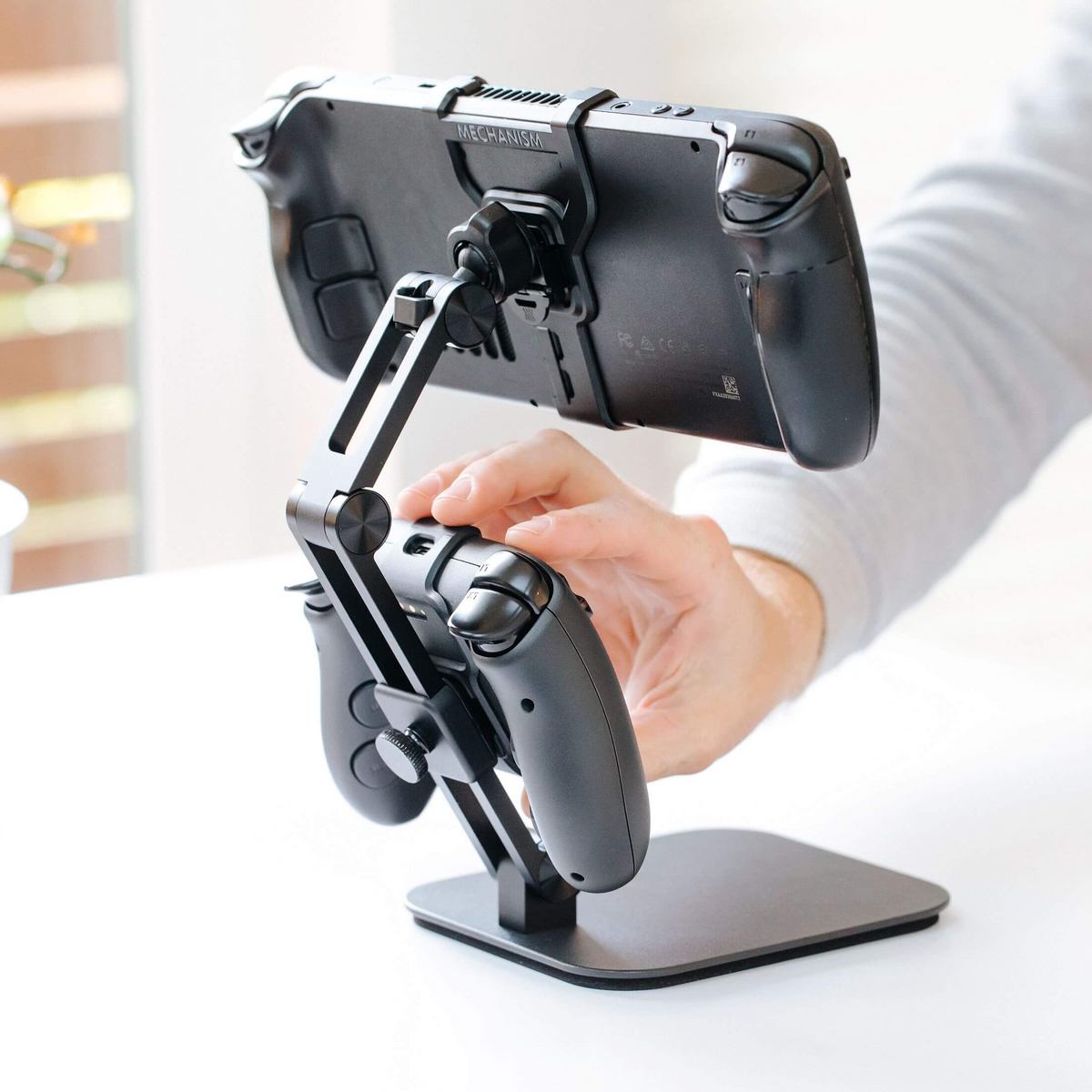 The Desk Stand and the Dock, side by side
