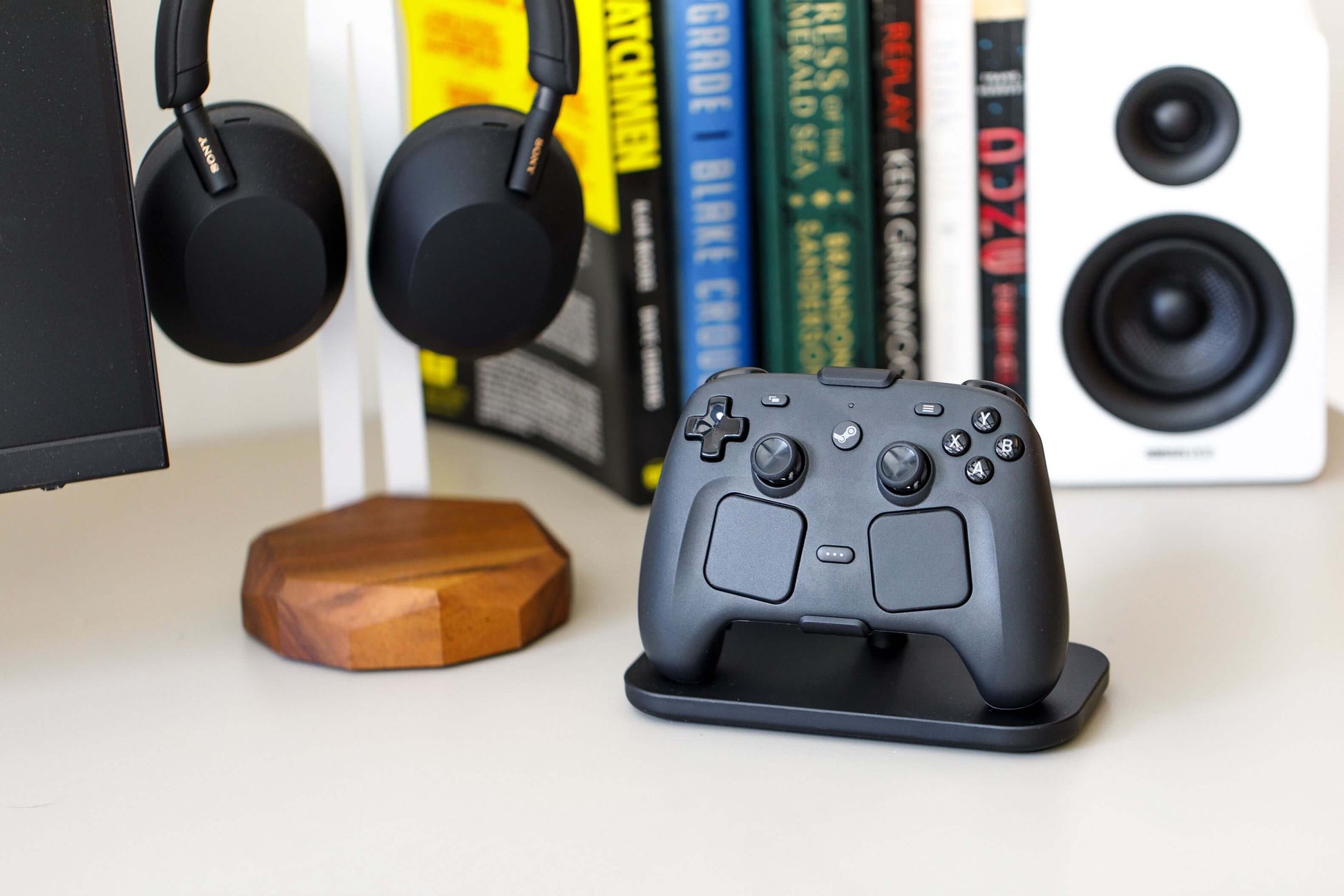 Steam Controller 2 docked and charging